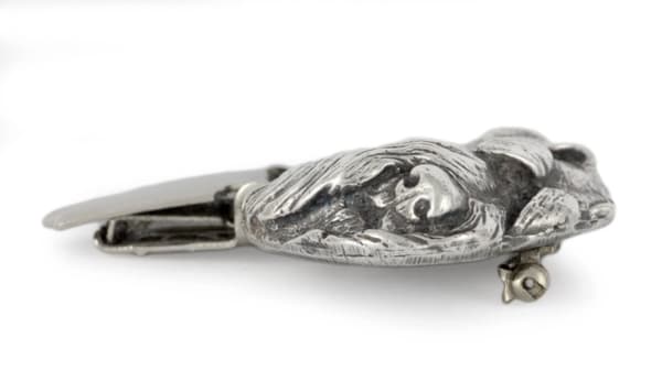 Schnauzer, Schnauzer I - broche med clips, startnummerholder, gave til hundeudstilling af Art-Dog