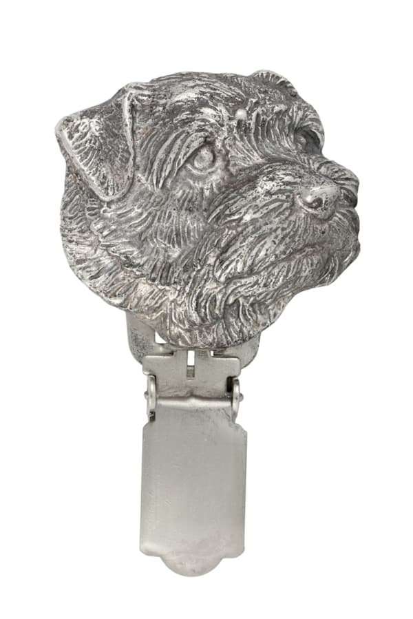 Norfolk Terrier - broche med clips, startnummerholder, gave til hundeudstilling af Art-Dog
