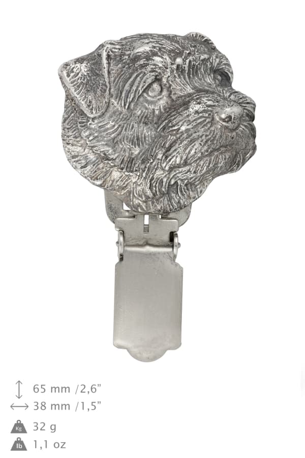 Norfolk Terrier - broche med clips, startnummerholder, gave til hundeudstilling af Art-Dog