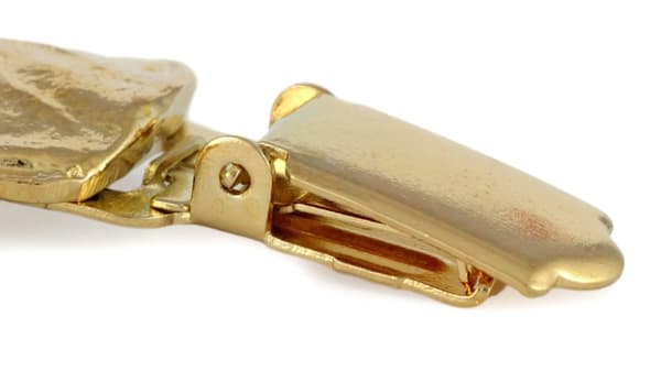 Doberman, Dobermann - broche med clips, guldbelagt holder til startnummeret, elegant nål til hundeudstillinger af Art-Dog