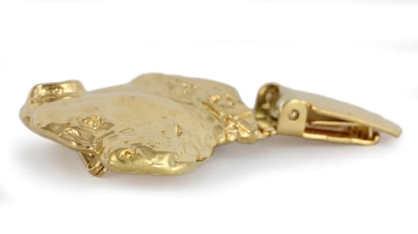 Staffordshire Bull Terrier, Staffik, Staffi - broche med clips, guldbelagt startnummerholder, elegant hundeudstillingsnål fra Art-Dog