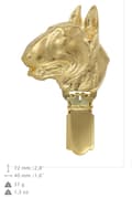 Miniatyrbillede 4 af 11: Bull terrier, Bull Terrier - broche med clips, forgyldt holder til startnummer, elegant nål til en hundeudstilling af Art-Dog