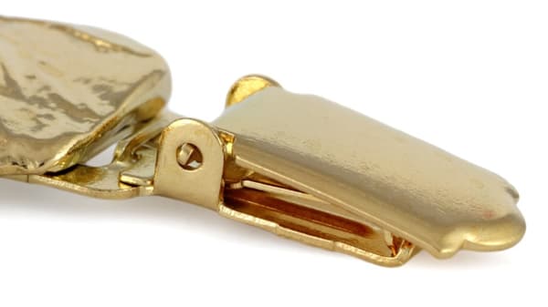 Bull terrier, Bull Terrier - broche med clips, forgyldt holder til startnummer, elegant nål til en hundeudstilling af Art-Dog