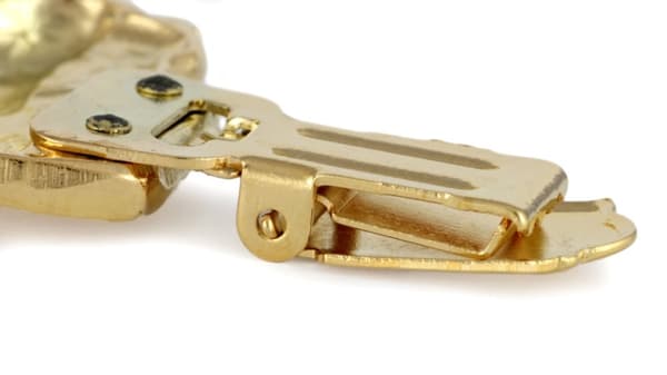 Bull terrier, Bull Terrier - broche med clips, forgyldt holder til startnummer, elegant nål til en hundeudstilling af Art-Dog