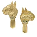 Miniatyrbillede 1 af 11: Bull terrier, Bull Terrier - broche med clips, forgyldt holder til startnummer, elegant nål til en hundeudstilling af Art-Dog