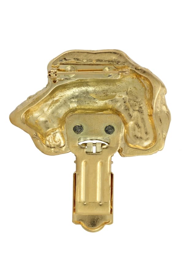 Irsk ulvehund, irsk ulvehund - broche med clips, guldbelagt startnummerholder, elegant hundeudstillingsnål fra Art-Dog