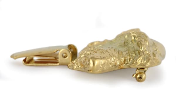 Irsk ulvehund, irsk ulvehund - broche med clips, guldbelagt startnummerholder, elegant hundeudstillingsnål fra Art-Dog