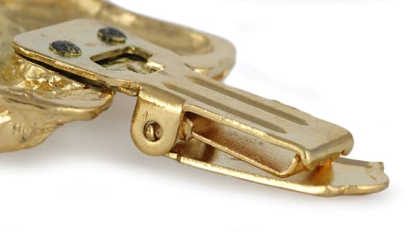 Irsk ulvehund, irsk ulvehund - broche med clips, guldbelagt startnummerholder, elegant hundeudstillingsnål fra Art-Dog