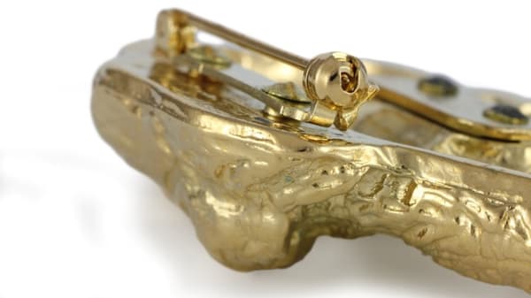 Irsk ulvehund, irsk ulvehund - broche med clips, guldbelagt startnummerholder, elegant hundeudstillingsnål fra Art-Dog