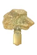 Miniatyrbillede 2 af 11: Irsk ulvehund, irsk ulvehund - broche med clips, guldbelagt startnummerholder, elegant hundeudstillingsnål fra Art-Dog