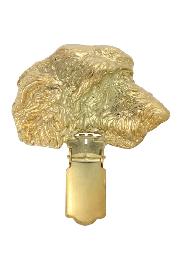 Irsk ulvehund, irsk ulvehund - broche med clips, guldbelagt startnummerholder, elegant hundeudstillingsnål fra Art-Dog