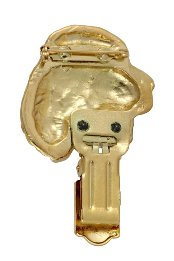 Engelsk Springer Spaniel - broche med clips, guldbelagt startnummerholder, elegant hundeudstillingsnål fra Art-Dog