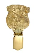 Miniatyrbillede 2 af 11: Brussels Griffon, Griffon bruxellois - broche med clips, forgyldt startnummerholder, elegant hundeudstillingsnål fra Art-Dog