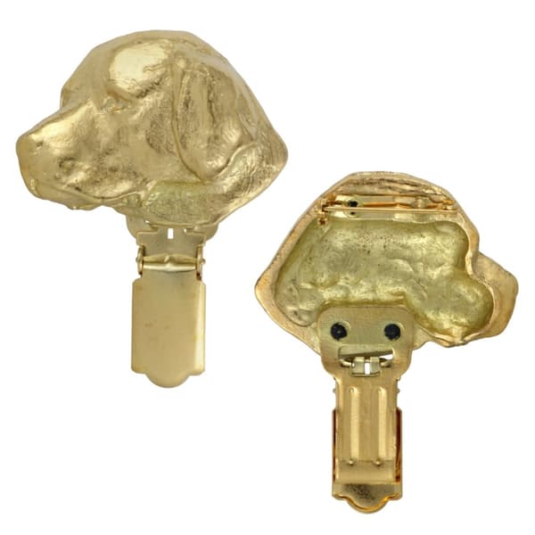 Labrador Retriever - broche med clips, guldbelagt startnummerholder, elegant hundeudstillingsnål fra Art-Dog