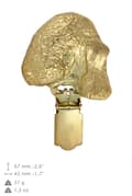Miniatyrbillede 4 af 11: Bedlington Terrier, Rothbury Terrier - broche med clips, forgyldt holder til startnummer, elegant hundeudstillingsnål fra Art-Dog