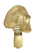 Miniatyrbillede 2 af 11: Bedlington Terrier, Rothbury Terrier - broche med clips, forgyldt holder til startnummer, elegant hundeudstillingsnål fra Art-Dog