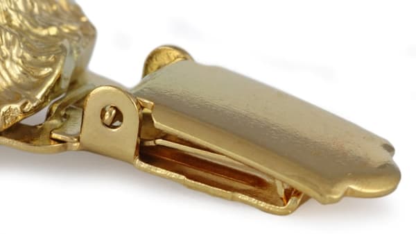 Norwich Terrier - broche med clips, guldbelagt startnummerholder, elegant hundeudstillingsnål fra Art-Dog