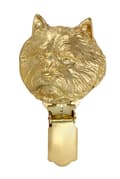 Miniatyrbillede 2 af 11: Norwich Terrier - broche med clips, guldbelagt startnummerholder, elegant hundeudstillingsnål fra Art-Dog