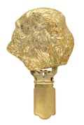 Miniatyrbillede 2 af 11: Bouvier des Flandres - broche med clips, guldbelagt holder til startnummer, elegant nål til hundeudstilling af Art-Dog