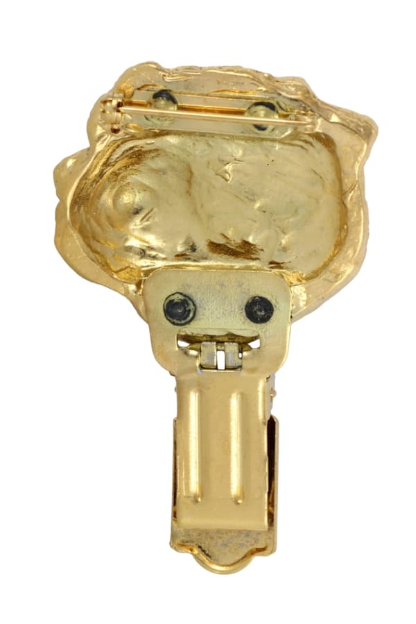 Norfolk Terrier - broche med clips, guldbelagt startnummerholder, elegant hundeudstillingsnål fra Art-Dog