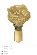 Miniatyrbillede 4 af 11: Norfolk Terrier - broche med clips, guldbelagt startnummerholder, elegant hundeudstillingsnål fra Art-Dog