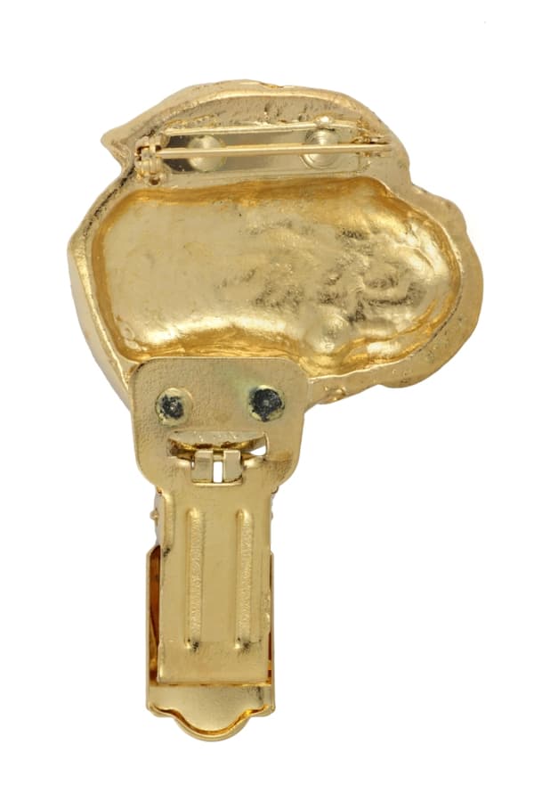 Bullmastiff, Bulmastiff - broche med clips, forgyldt holder til et startnummer, en gave til en hundeudstilling af Art-Dog