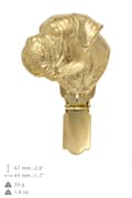Miniatyrbillede 5 af 11: Bullmastiff, Bulmastiff - broche med clips, forgyldt holder til et startnummer, en gave til en hundeudstilling af Art-Dog