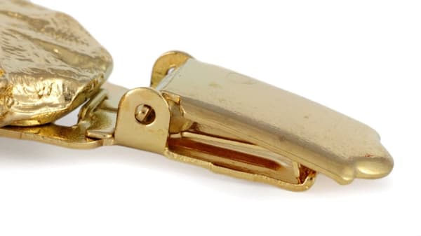 Bullmastiff, Bulmastiff - broche med clips, forgyldt holder til et startnummer, en gave til en hundeudstilling af Art-Dog