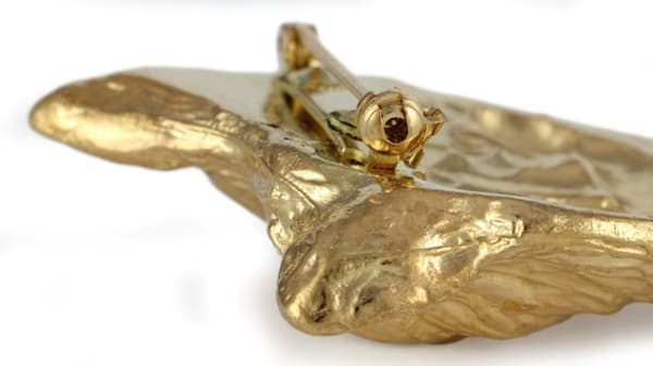 Japanese Chin, Japanese Spaniel - broche med clips, forgyldt startnummerholder, gave til hundeudstilling af Art-Dog