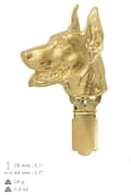 Pikkukuva 5 / 11: Doberman, Dobermann - rintakoru klipsillä, kullattu pidike aloitusnumerolle, lahja koiranäyttelyyn Art-Dog