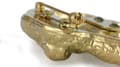 Miniatyrbillede 9 af 11: Irsk ulvehund, irsk ulvehund - broche med clips, forgyldt startnummerholder, gave til en hundeudstilling af Art-Dog