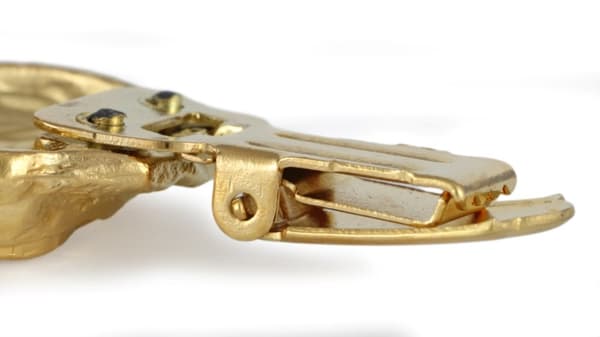 Rottweiler - broche med clips, forgyldt holder til et startnummer, en gave til en hundeudstilling af Art-Dog