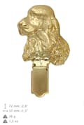 Miniatyrbillede 5 af 11: Engelsk Cocker Spaniel - broche med clips, guldbelagt startnummerholder, gave til en hundeudstilling af Art-Dog