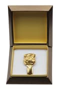 Miniatyrbillede 2 af 11: Brussels Griffon, Griffon bruxellois - broche med clips, forgyldt startnummerholder, gave til en hundeudstilling af Art-Dog