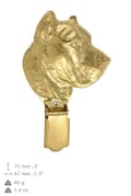 Miniatyrbillede 5 af 11: Presa Canario, Grand Danois - broche med clips, forgyldt startnummerholder, gave til en hundeudstilling af Art-Dog
