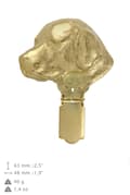 Pikkukuva 5 / 11: Labradorinnoutaja - rintakoru klipsillä, kullattu pidike aloitusnumerolle, lahja koiranäyttelyyn Art-Dog