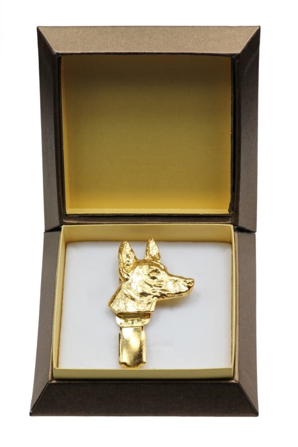 Faraonkoira, Maltan vinttikoira - rintakoru klipsillä, kullattu aloitusnumeron pidike, lahja koiranäyttelyyn Art-Dog