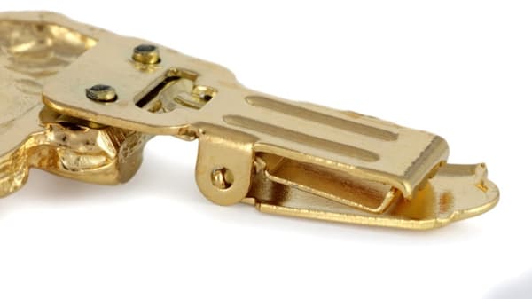 Beagle - broche med clips, guldbelagt startnummerholder, gave til hundeudstilling af Art-Dog