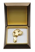 Miniatyrbillede 2 af 11: Beagle - broche med clips, guldbelagt startnummerholder, gave til hundeudstilling af Art-Dog