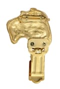Miniatyrbillede 4 af 11: Airedale Terrier, Waterside Terrier - broche med clips, guldbelagt startnummerholder, gave til en hundeudstilling af Art-Dog