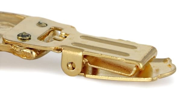 Airedale Terrier, Waterside Terrier - broche med clips, guldbelagt startnummerholder, gave til en hundeudstilling af Art-Dog