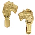 Miniatyrbillede 1 af 11: Airedale Terrier, Waterside Terrier - broche med clips, guldbelagt startnummerholder, gave til en hundeudstilling af Art-Dog