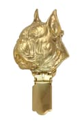 Miniatyrbillede 3 af 11: Boxer, Boxer - broche med clips, forgyldt holder til et startnummer, en gave til en hundeudstilling af Art-Dog