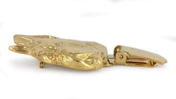 Boxer, Boxer - broche med clips, forgyldt holder til et startnummer, en gave til en hundeudstilling af Art-Dog