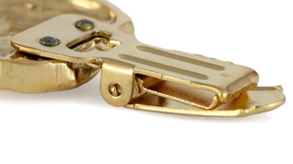 Boxer, Boxer - broche med clips, forgyldt holder til et startnummer, en gave til en hundeudstilling af Art-Dog
