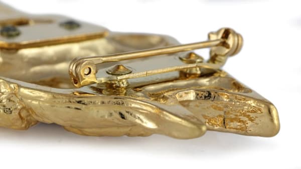 Boxer, Boxer - broche med clips, forgyldt holder til et startnummer, en gave til en hundeudstilling af Art-Dog