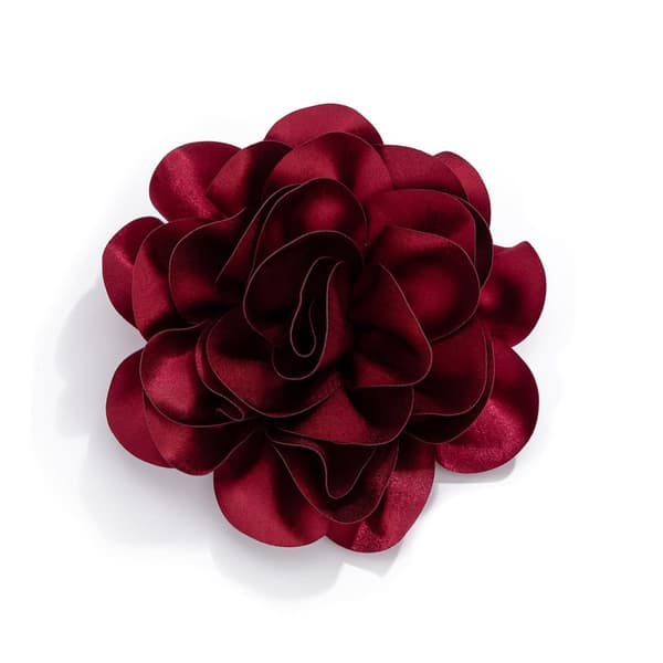 INF Overdreven Stor Blomst Broche i Satin Stof