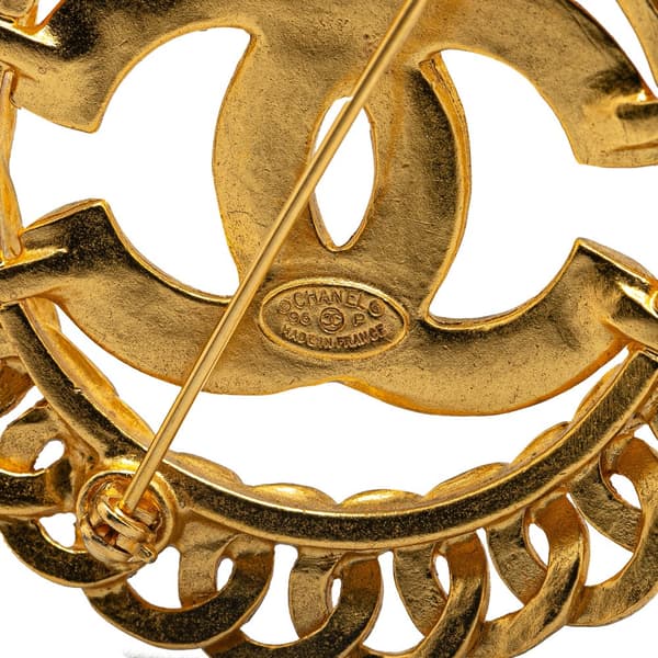 Pre-owned Chanel Gold Plated CC Chain Brooch Gold