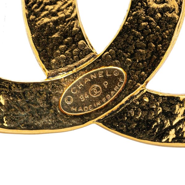 Pre-owned Chanel Gold Plated CC Brooch Gold