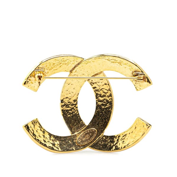 Pre-owned Chanel Gold Plated CC Brooch Gold